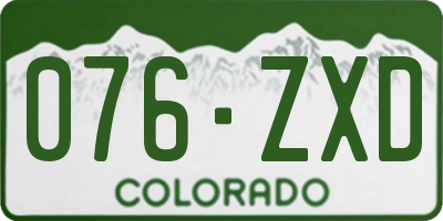 CO license plate 076ZXD