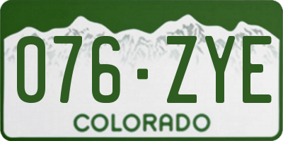 CO license plate 076ZYE
