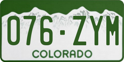 CO license plate 076ZYM