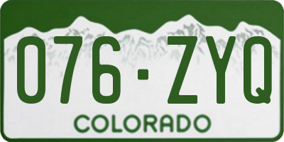 CO license plate 076ZYQ