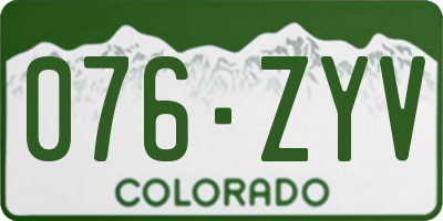 CO license plate 076ZYV