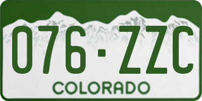 CO license plate 076ZZC