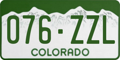 CO license plate 076ZZL