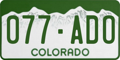 CO license plate 077ADO
