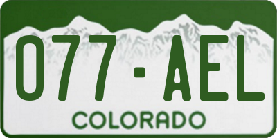 CO license plate 077AEL