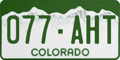 CO license plate 077AHT
