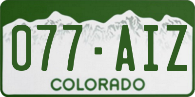 CO license plate 077AIZ