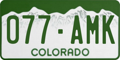 CO license plate 077AMK