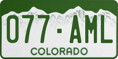 CO license plate 077AML