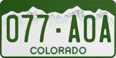 CO license plate 077AOA