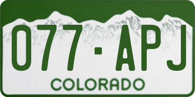 CO license plate 077APJ