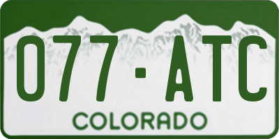 CO license plate 077ATC