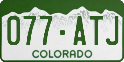 CO license plate 077ATJ