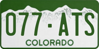 CO license plate 077ATS
