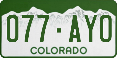 CO license plate 077AYO
