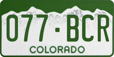 CO license plate 077BCR