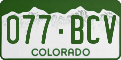 CO license plate 077BCV