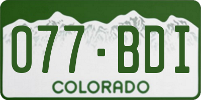 CO license plate 077BDI