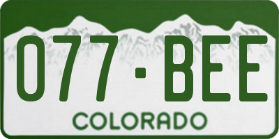 CO license plate 077BEE