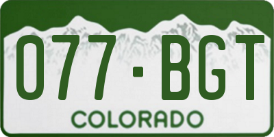 CO license plate 077BGT