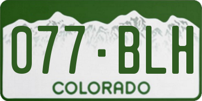 CO license plate 077BLH