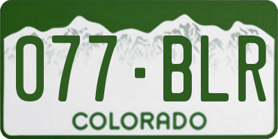 CO license plate 077BLR