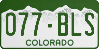 CO license plate 077BLS