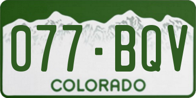 CO license plate 077BQV