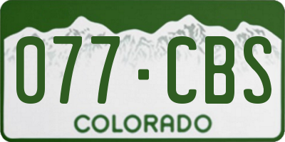 CO license plate 077CBS