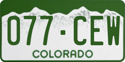 CO license plate 077CEW