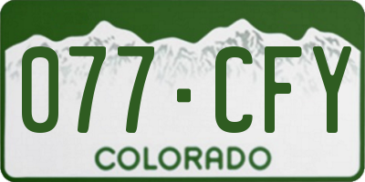 CO license plate 077CFY