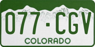 CO license plate 077CGV