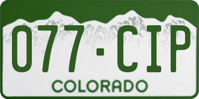 CO license plate 077CIP