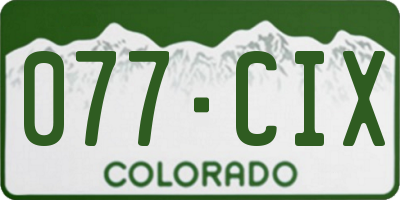 CO license plate 077CIX
