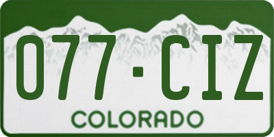 CO license plate 077CIZ