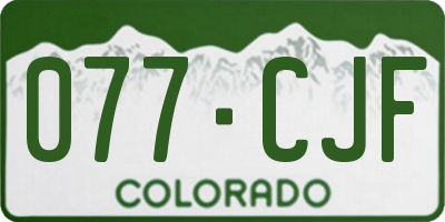 CO license plate 077CJF
