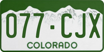 CO license plate 077CJX