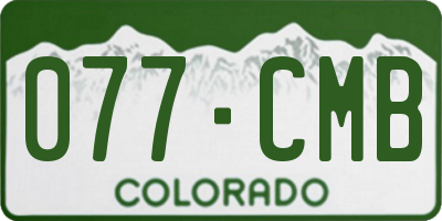 CO license plate 077CMB