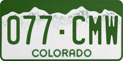 CO license plate 077CMW