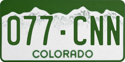 CO license plate 077CNN