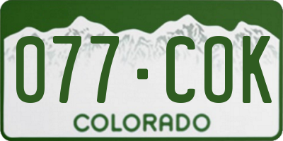 CO license plate 077COK