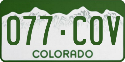 CO license plate 077COV