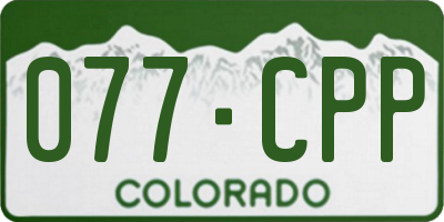 CO license plate 077CPP