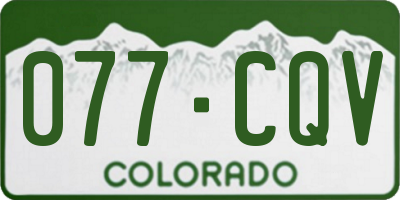 CO license plate 077CQV