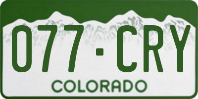 CO license plate 077CRY
