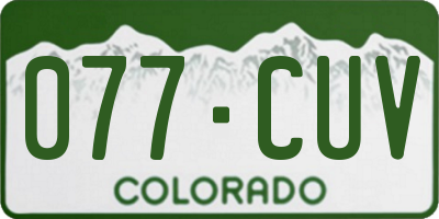 CO license plate 077CUV