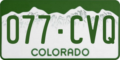 CO license plate 077CVQ