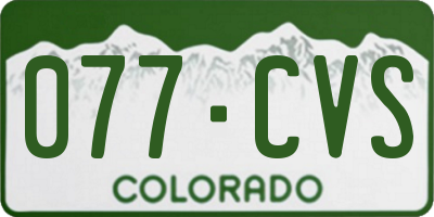 CO license plate 077CVS