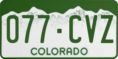 CO license plate 077CVZ