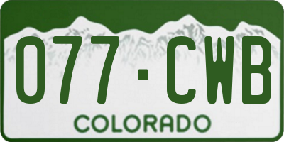 CO license plate 077CWB